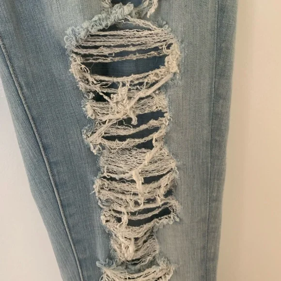 Distressed Light Blue Women's Jeans Super Skinny Stretch - Picture 3 of 9